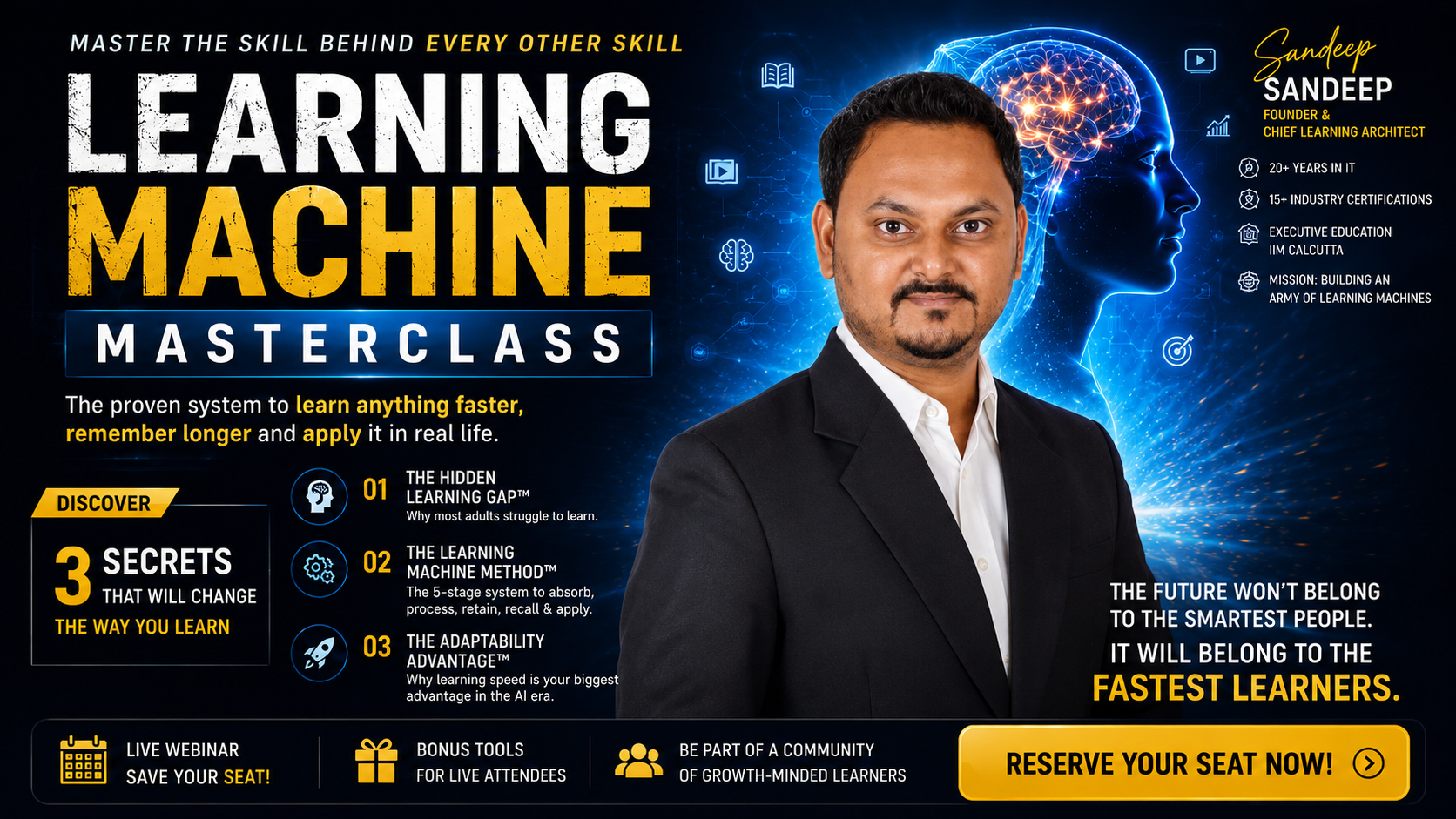 Learning Machine Masterclass — reserve your seat now
